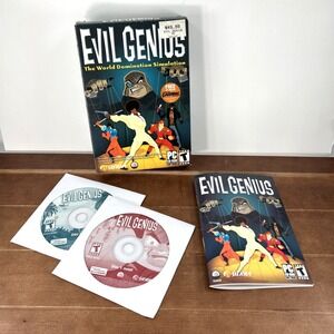 Evil Genius PC CD-ROM 2004 Sierra The World‎ Domination Simulation Complete CIB